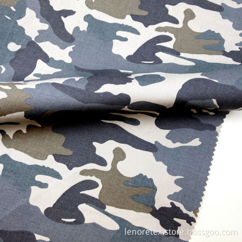 Washed Camouflage Print Woven Cotton Spandex Twill Fabric